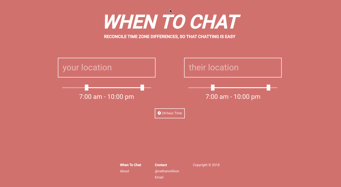 When To Chat 🕑